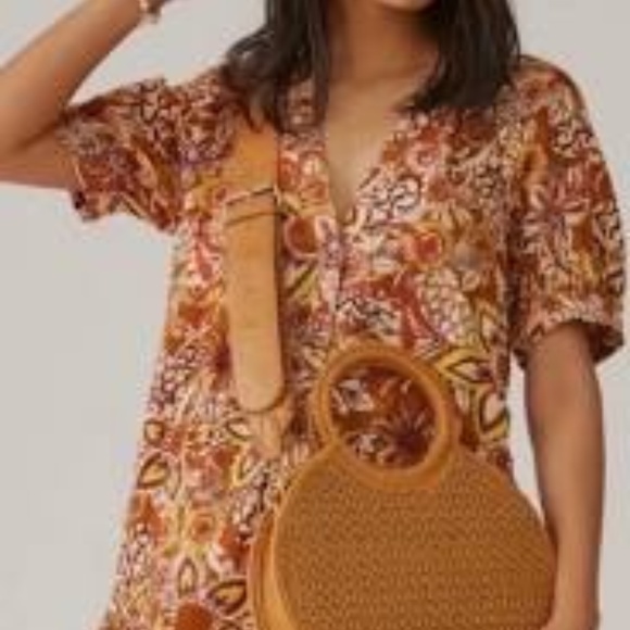 Anthropoligie Raw Hem Floral Dress - Picture 2 of 7